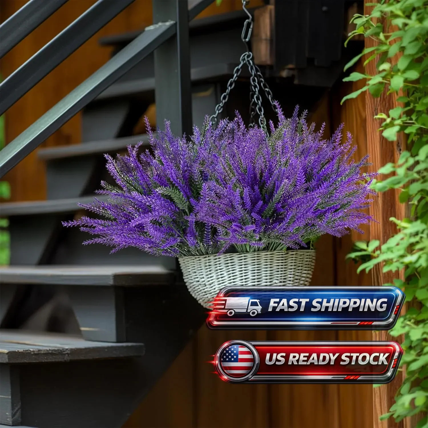 8 Bundles Artificial Flowers for Outdoors UV Resistant Fake Plastic Plants Faux