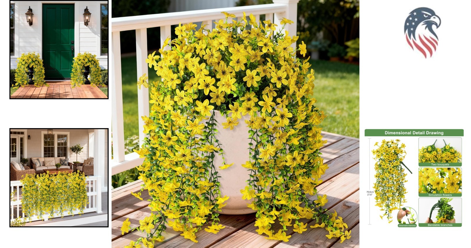 Compatible with Various Models Faux Silk DaisyArtificial Flowers Outdoor UV R…
