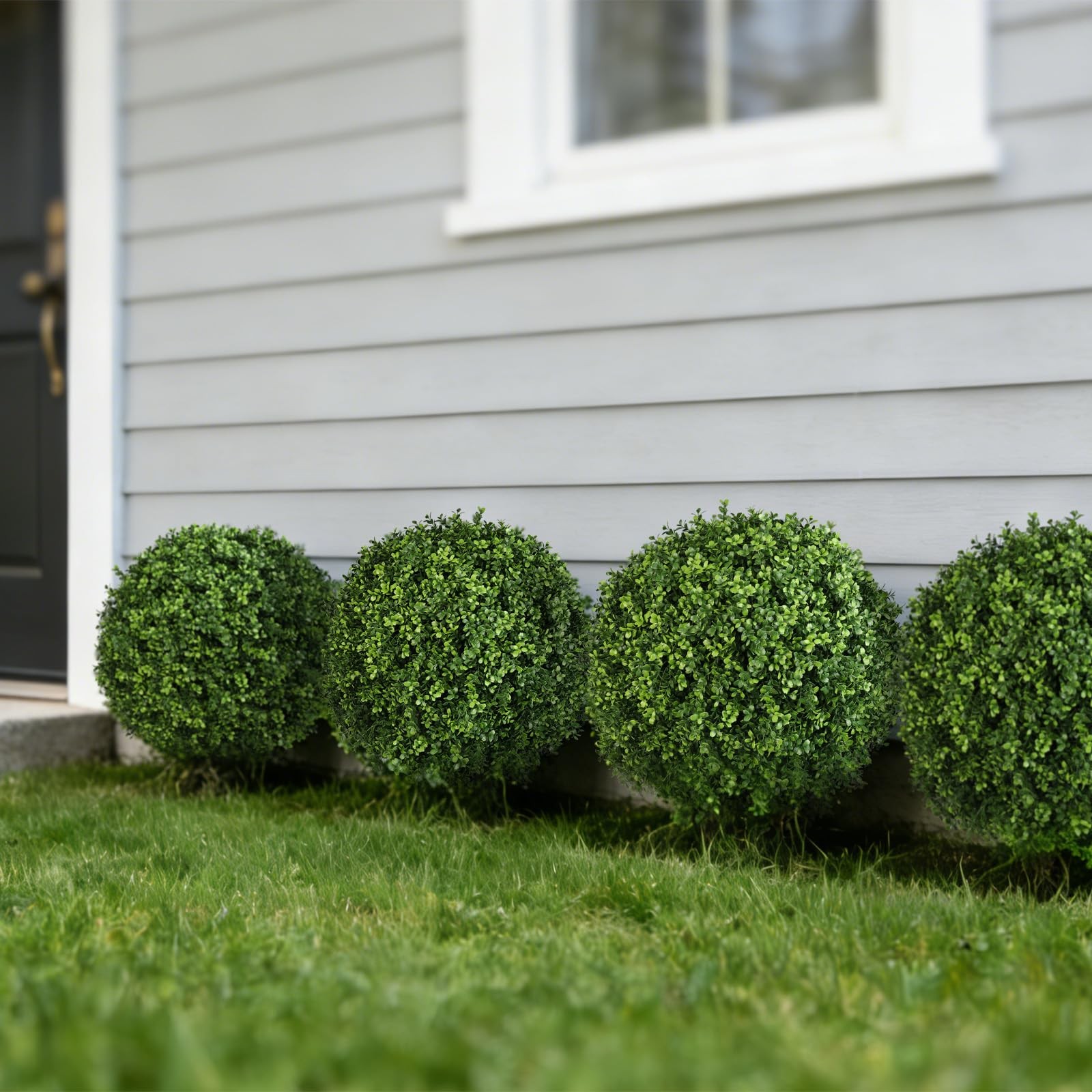 Artificial Boxwood Bush- Faux Boxwood Decorative Balls for Backyard, Balcony,…