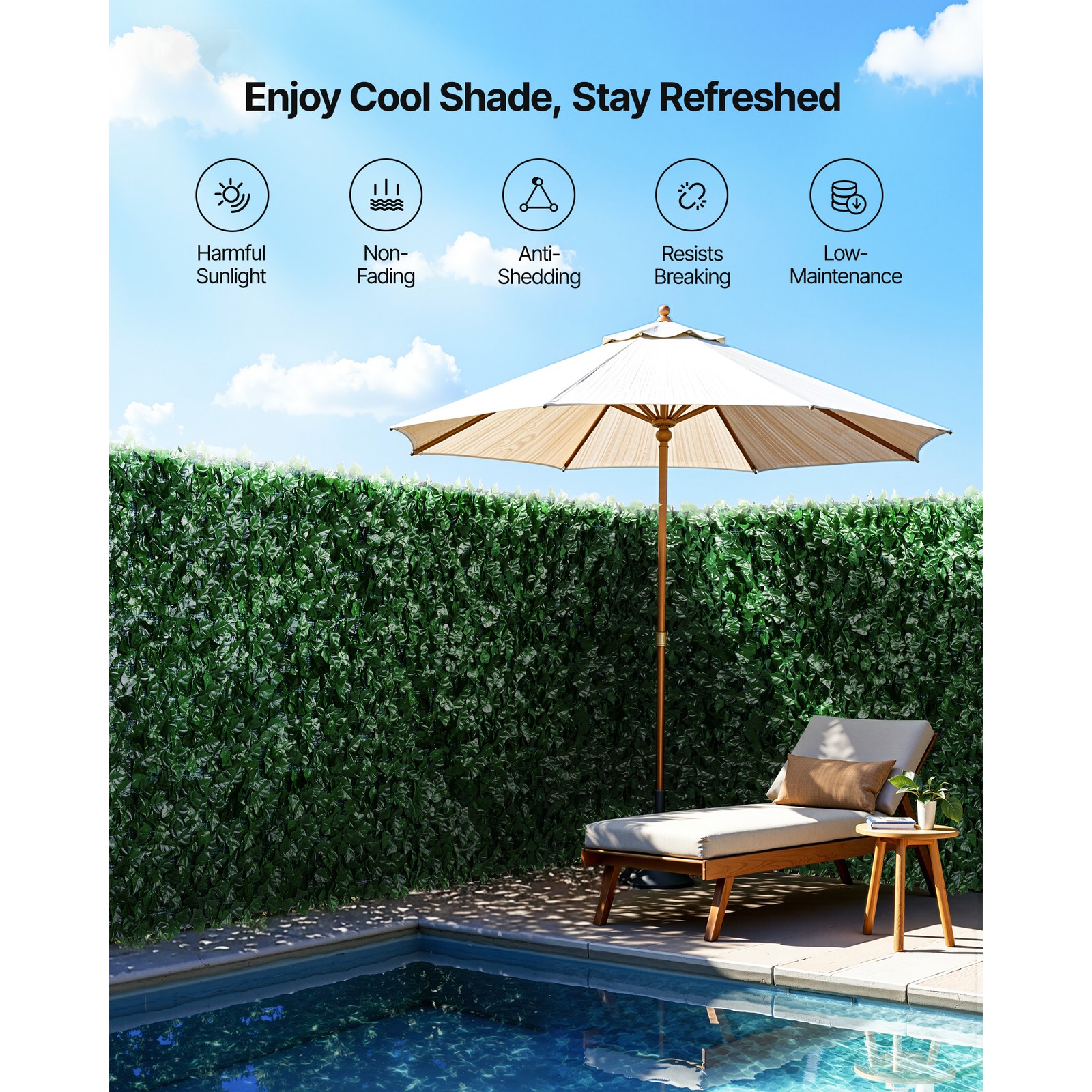 Uimoso 39″x98″ Artificial Faux Ivy Leaf Privacy Fence Screen Decor Panel Hedge