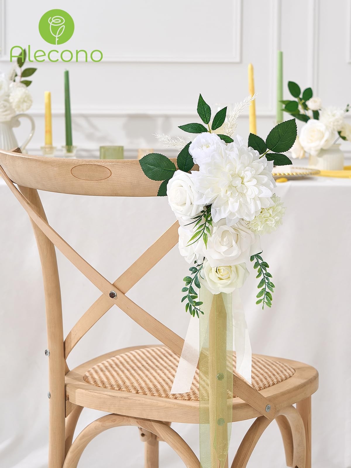 Artificial Flowers White Silk Fake Flowers For DIY Wedding Bridal Bouquets