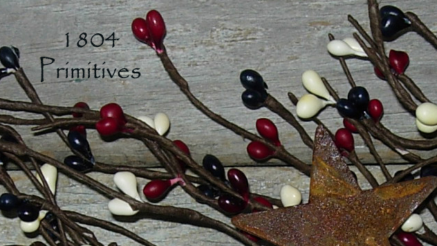 End to End Lighted 40″ Pip Berry Garland – Deep Red Navy Cream – AMERICANA
