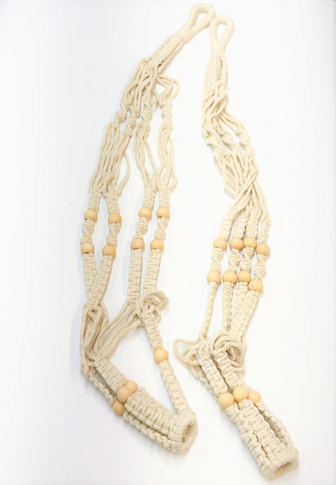 Mkono 35″ Macramé Indoor Plant Basket Hanger [Lot of 2] NOS