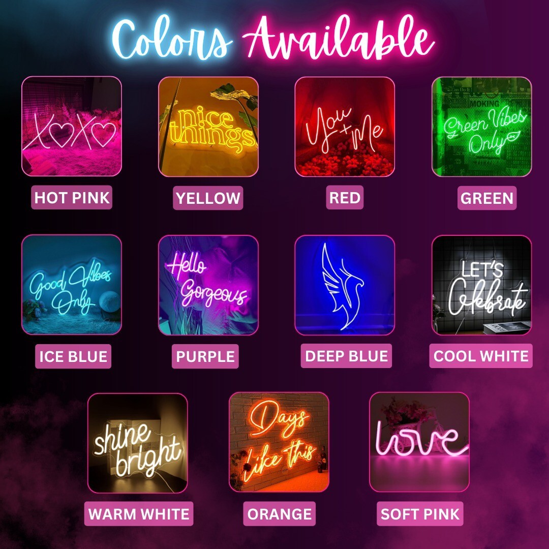 Custom Neon LED Sign – Personalized Neon Sign for Wedding, Birthday, Business