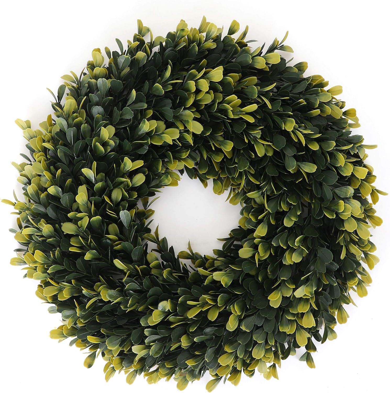 3rd Street Inn Golden Boxwood Wreath – Indoor/Outdoor Wreaths – Front Door Decor