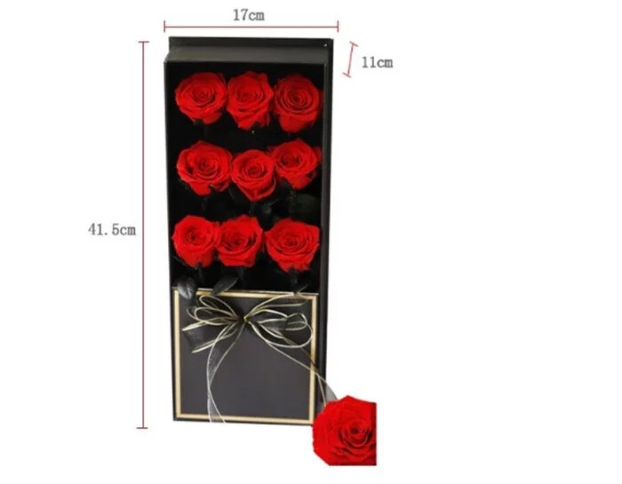 Eternal 3-Head Preserved Rose Gift Box- Factory Direct