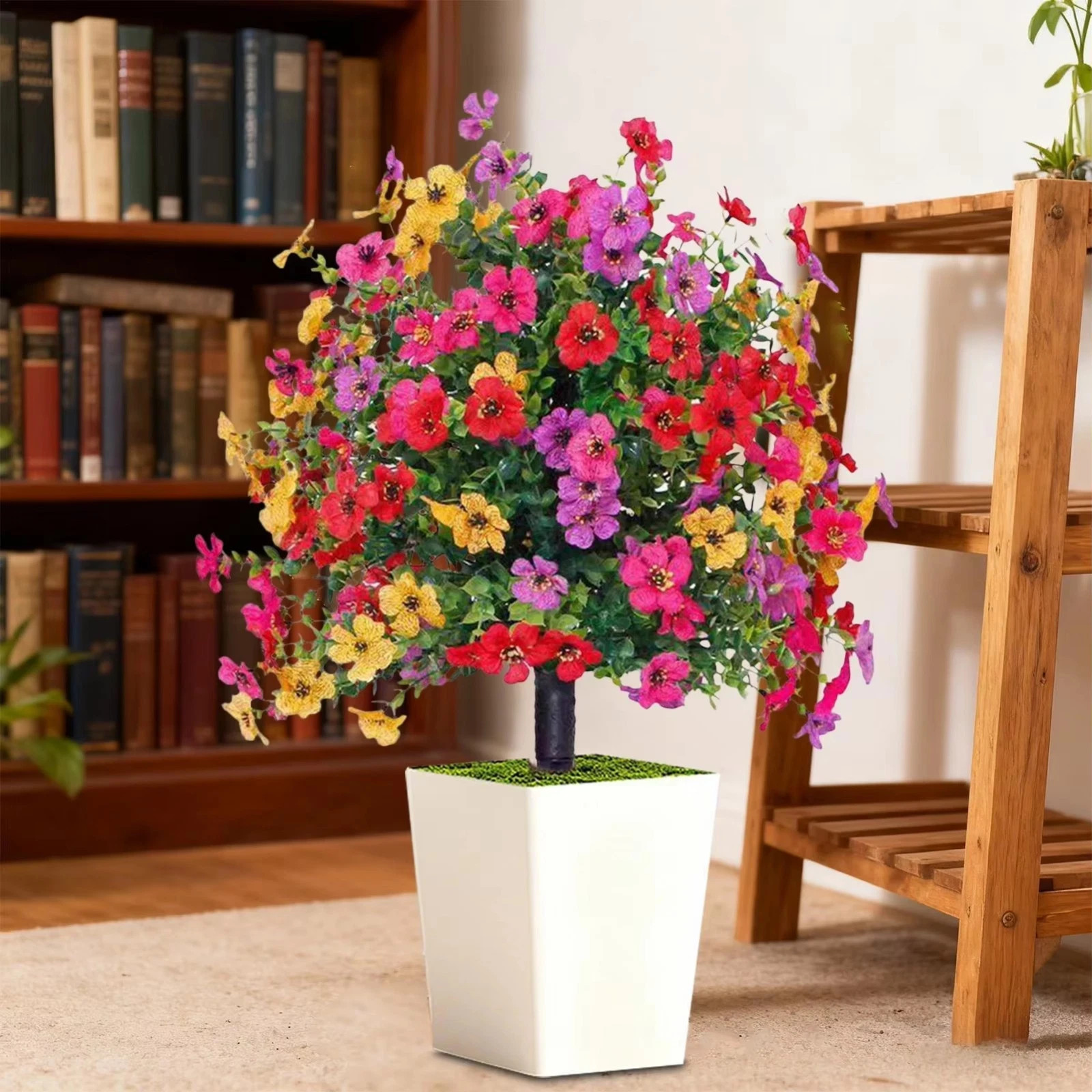 Artificial Violet Flowers with Ground Spike Fake Plants Garden Patio Yard Decor