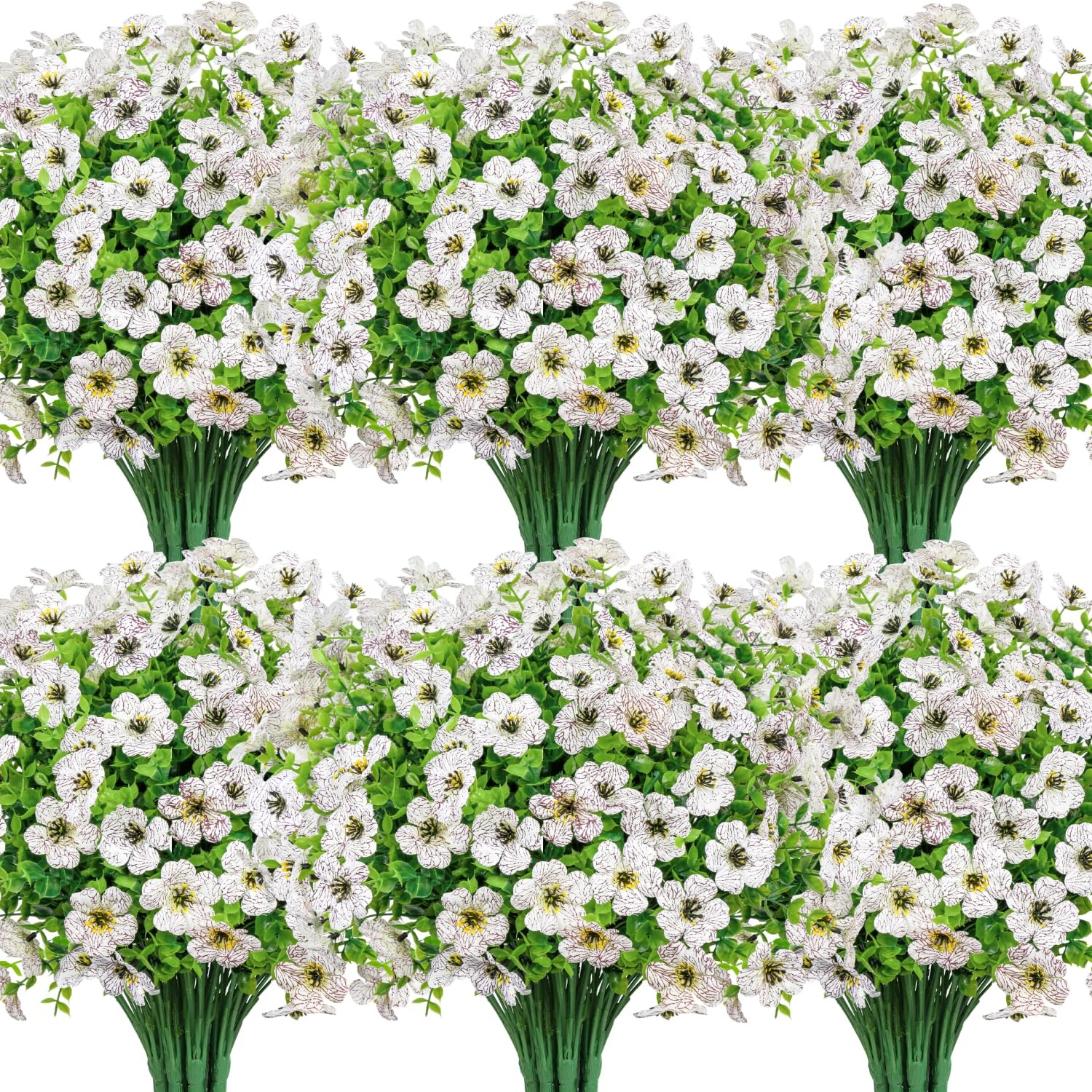 20 Bundles Artificial Flowers for Outdoors Decoration Fake Silk Flowers UV Re…