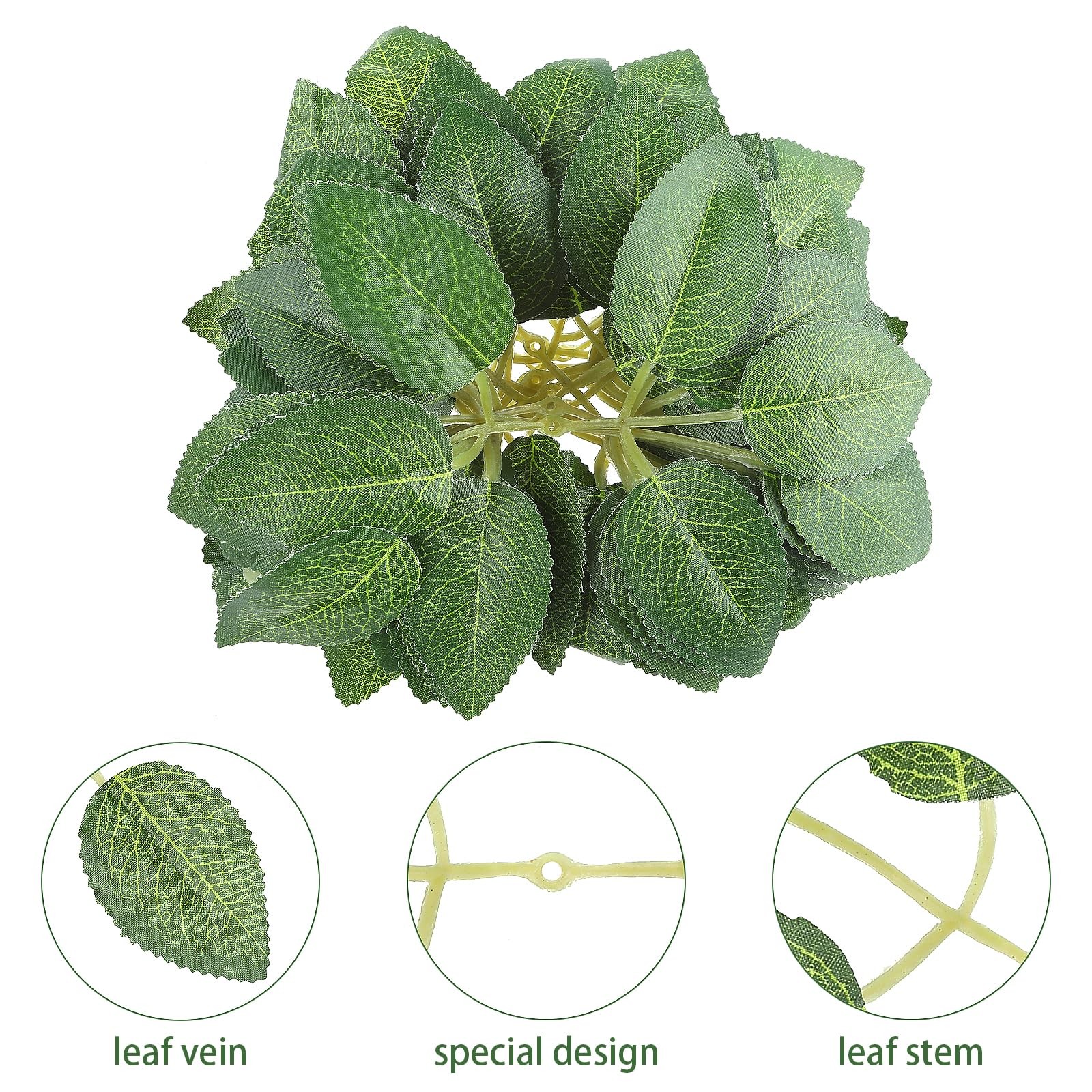 40 Pcs Green Leaves for Decoration Silk Fake Leaves Bulk Artificial Flowers