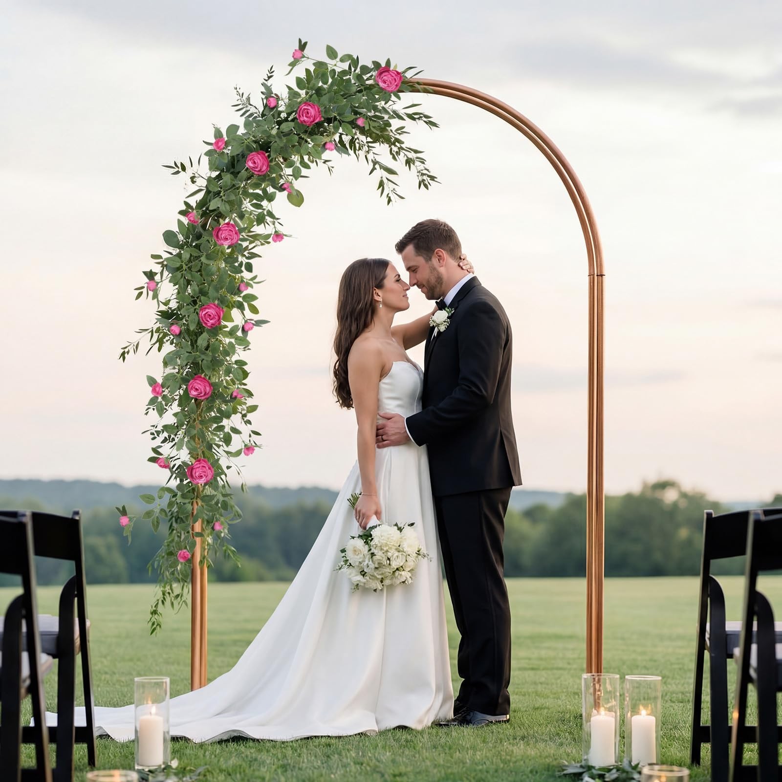 6FT Bendable Flower Garland with String Lights, Artificial Rose Garland Silk …