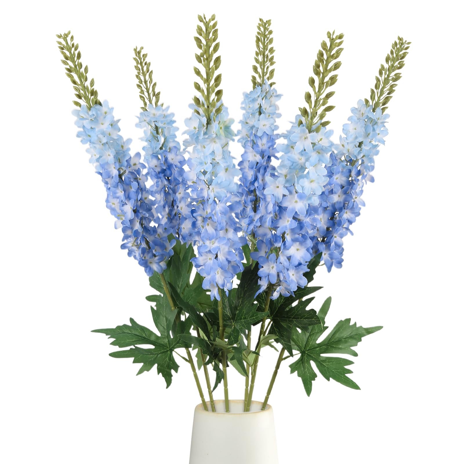 Blue Delphinium Artificial Flowers,6PCS Larkspur Silk Fake Flowers 29.5″ Long…