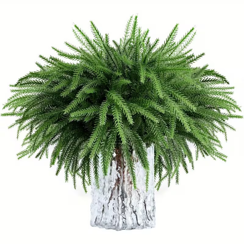 12 Pcs Artificial Norfolk Pine Branches, Norfolk Pine Artificial Pine Stems DIY