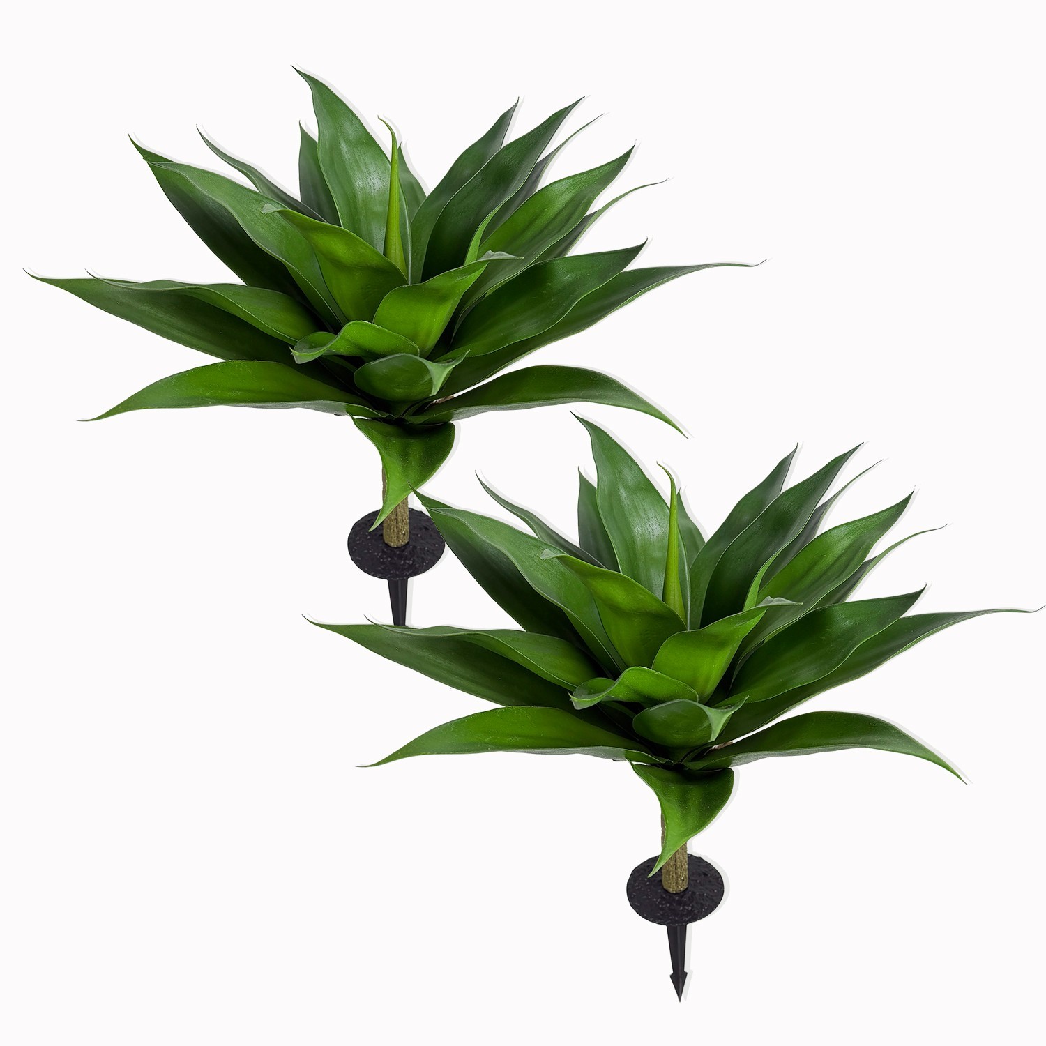 2 Pack Artificial Agave Ground Stakes, Outdoor Garden Landscaping Patio Decor
