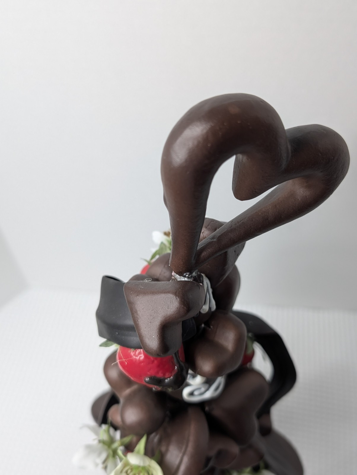 Vintage Chocolate Tree Plant Floral Christmas Holiday Faux Hearts Strawberries
