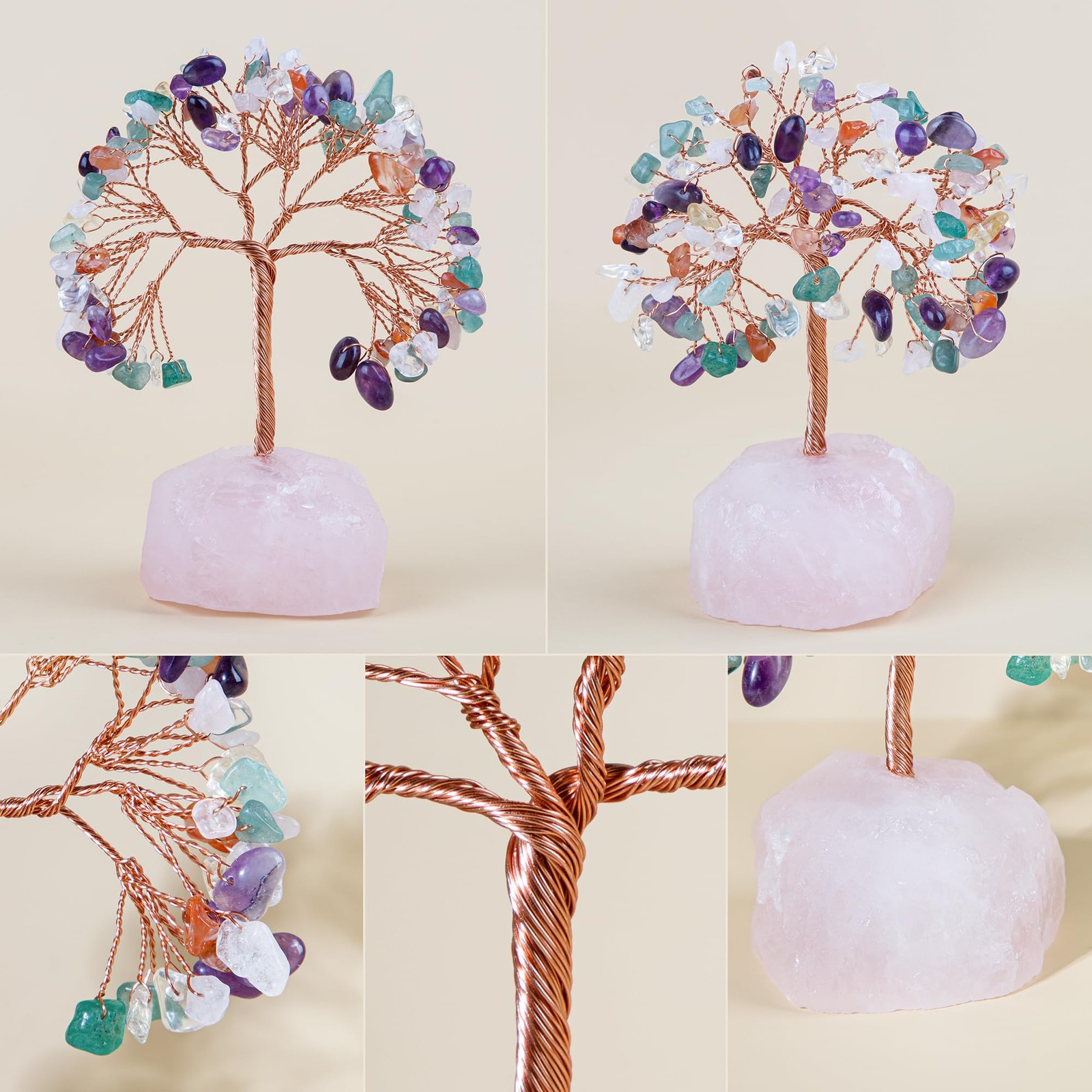 7 Chakra Healing Crystals Stones Tree of Life, Feng Shui Money Tree,Little Fa…