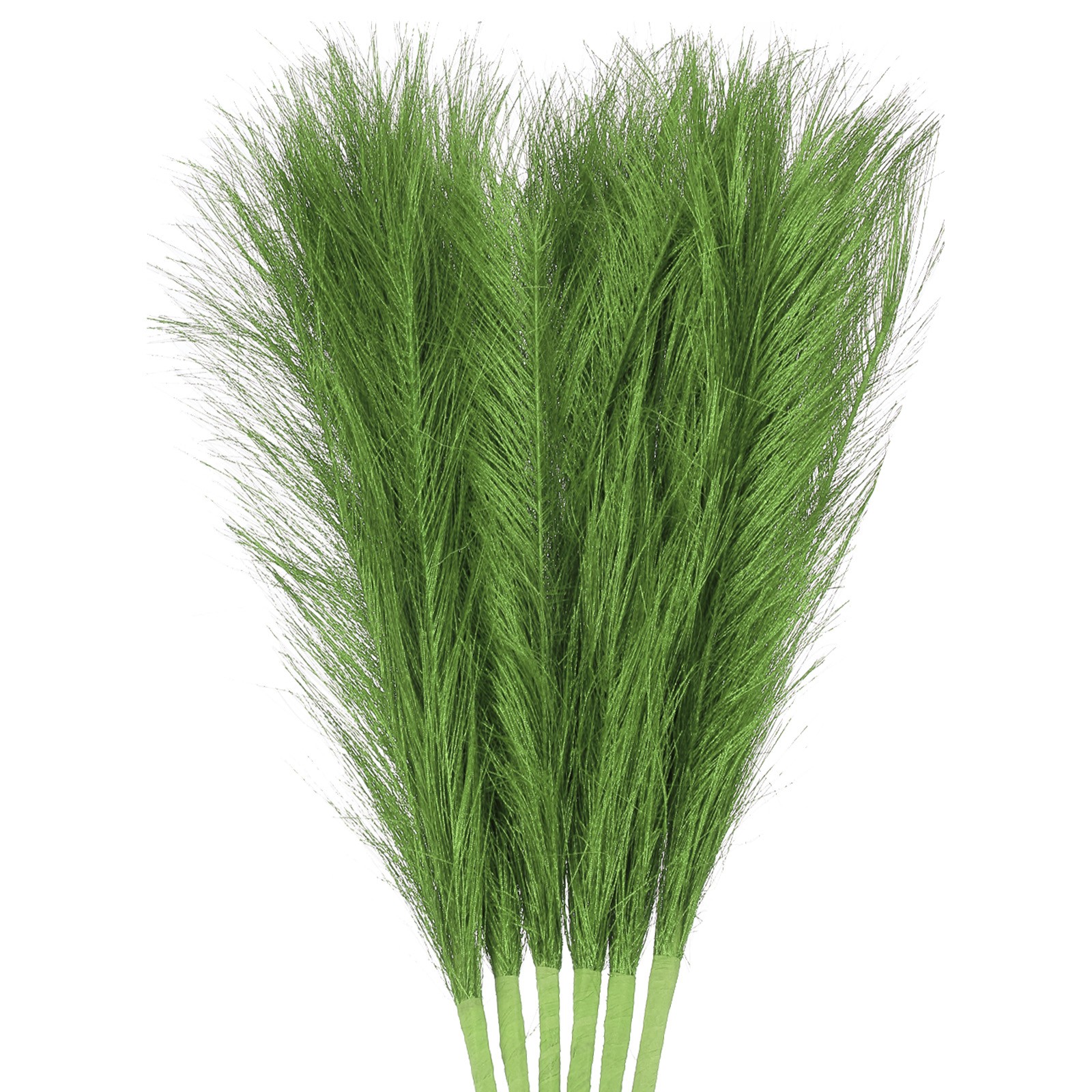 6Pcs Pampas Grass 17.7″ Fake Pampas Grass for Wedding Decoration Green