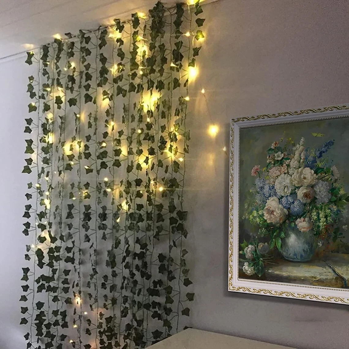 12 Strands 84 Feet Artificial Ivy Vines Leaves, Silk Garland Fake room wedding
