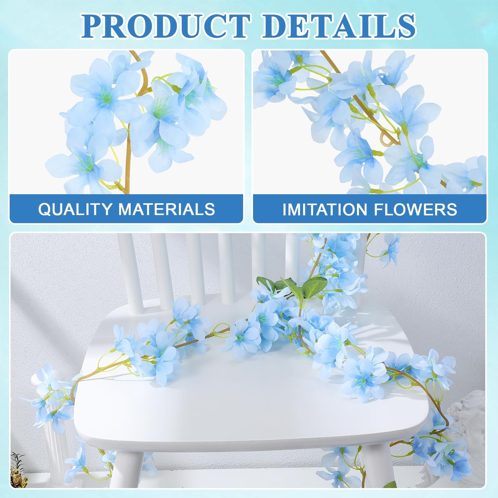 Artificial Lilac Vine Garland Silk Flowers Hanging Floral Decor for Wedding P…
