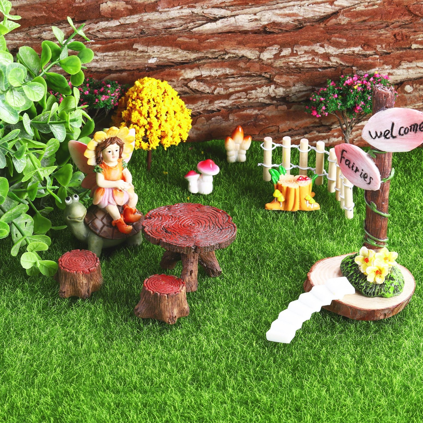 24 Pieces Artificial Grass for Crafts – 6×6 Inch Fake Turf for Fairy Garden, Dol