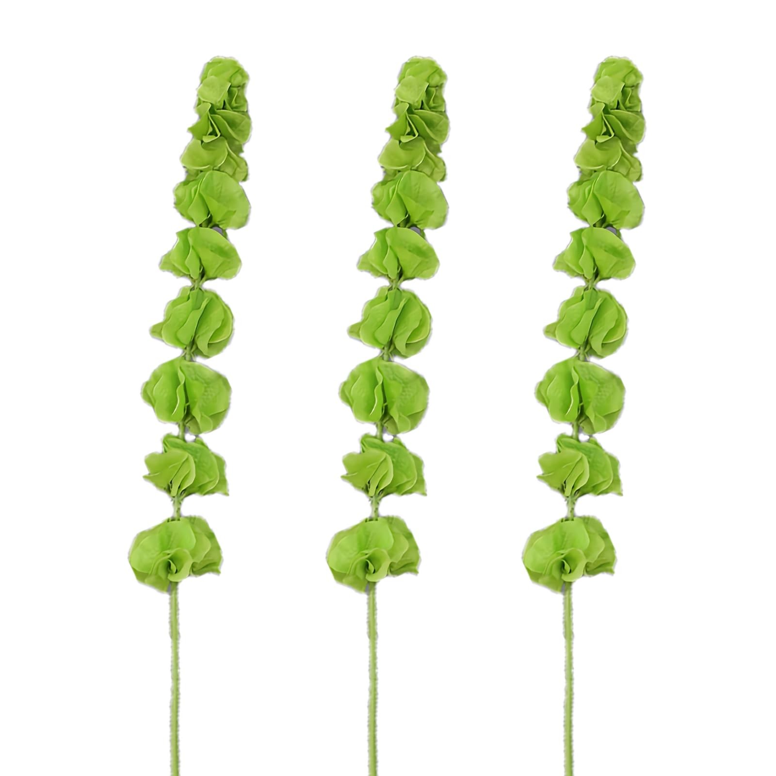 3pcs Artificial Shell Leaf 30″ Fake Bells of Ireland Silk Faux Bell Grass for…