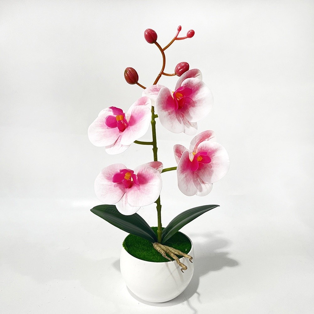 12in Artificial Orchid with Detailed Petals Soft Plastic For Home Garden Decor