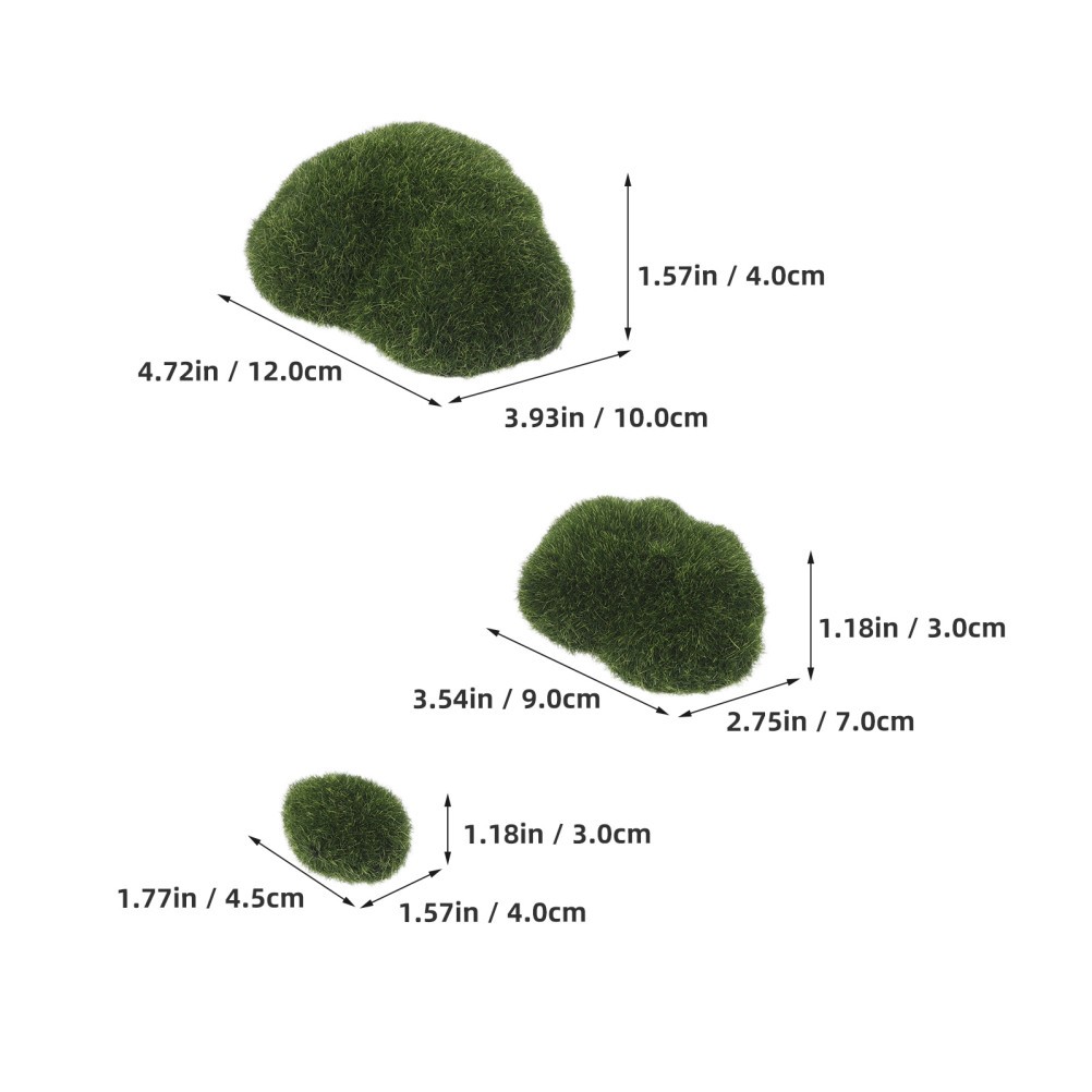 6Pcs Artificial Moss Stone Rocks Decorative Faux Moss for Decor