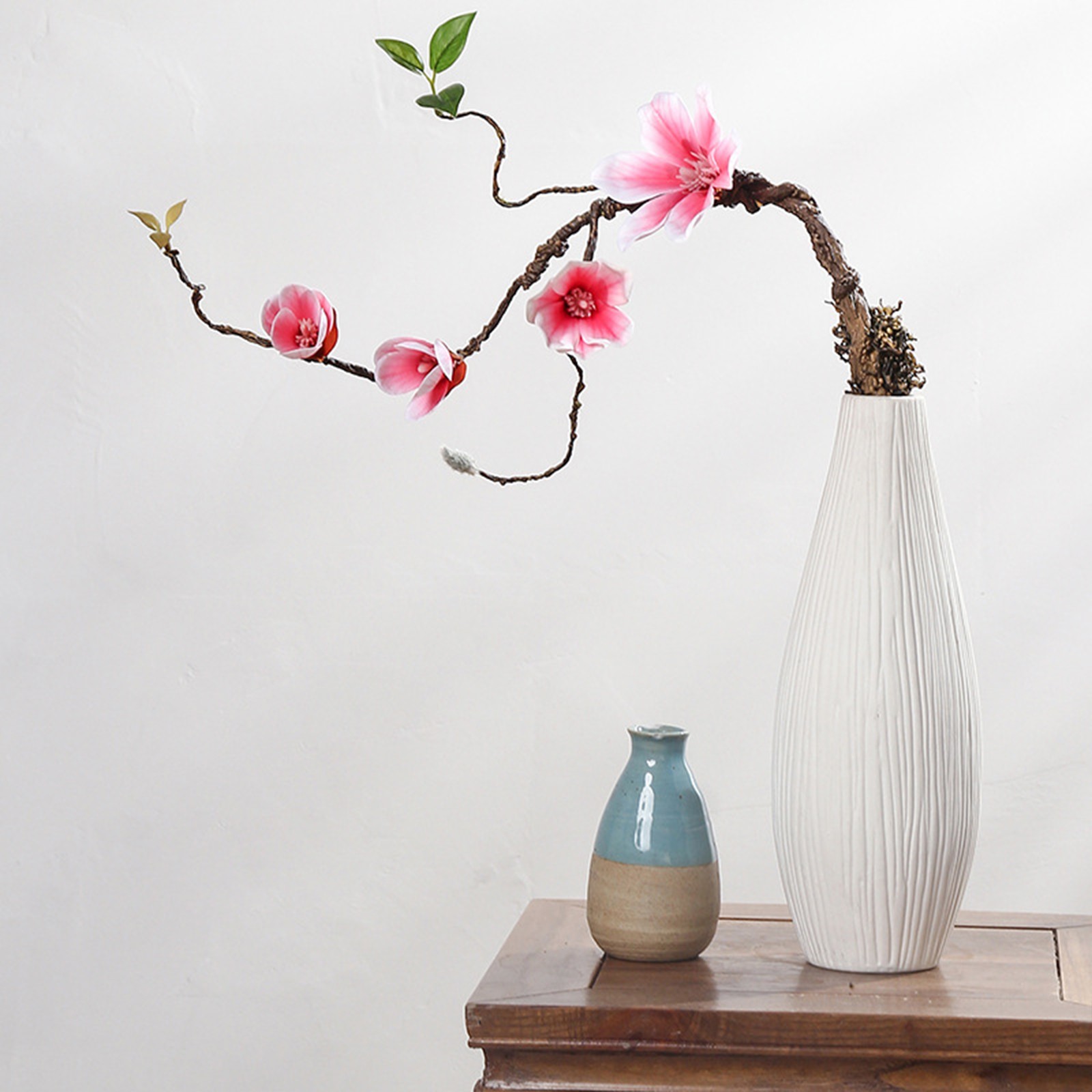 Magenta Artificial Magnolia Dead Branch 65cm Decor