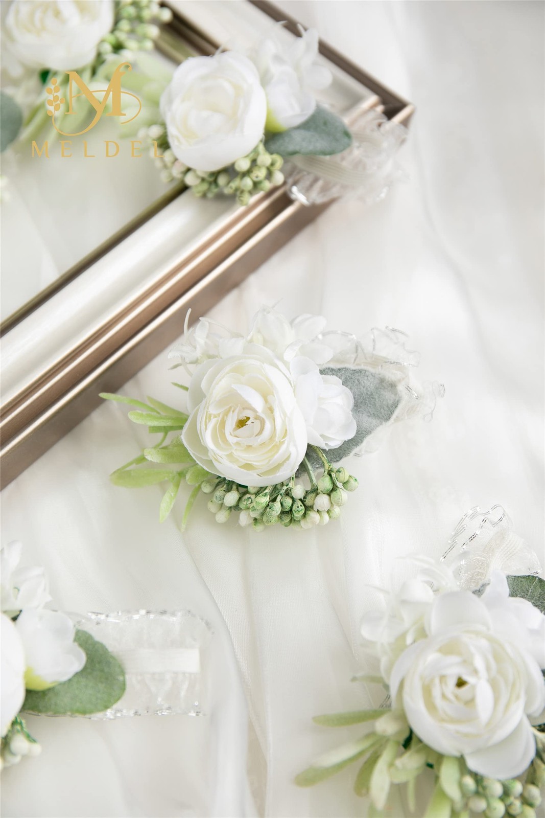 Rose Wrist Corsage Wristlet Band for Girls Women Bride Bridesmaid, Set of 6, …