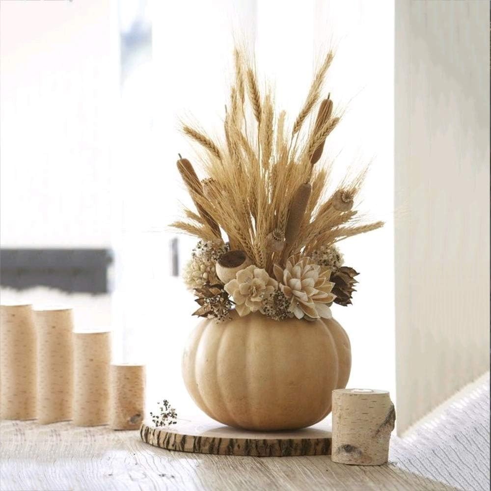 Dried Wheat Sheaves Bundle 100 Pcs Golden Natural Wheat Bouquet Bunch