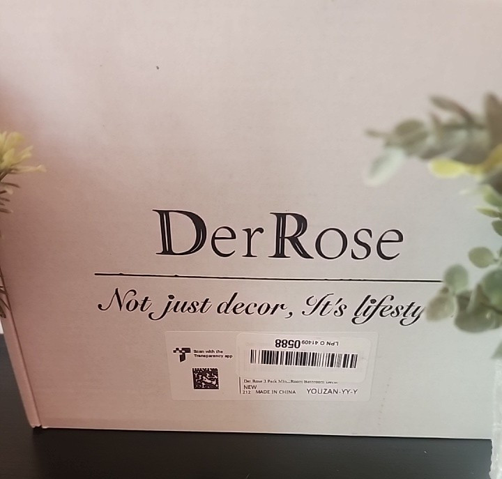 Der Rose 3 Pack Mini Artificial Plants & Pots Decor Eucalyptus Rosemary Boxwood