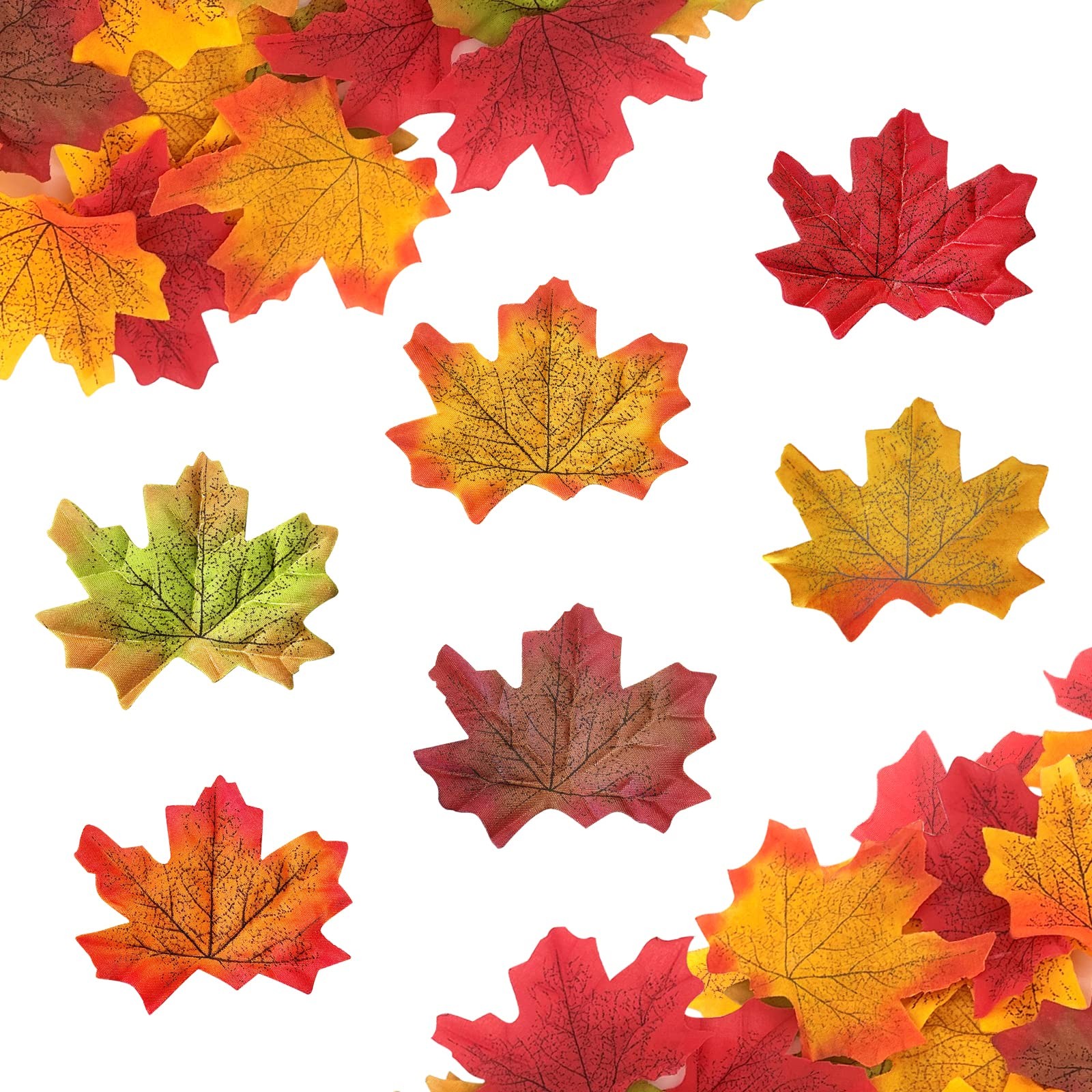 Fake Fall Maple Leaves, 300PCS Artificial Fall Leaves Faux Autumn Leaves for …