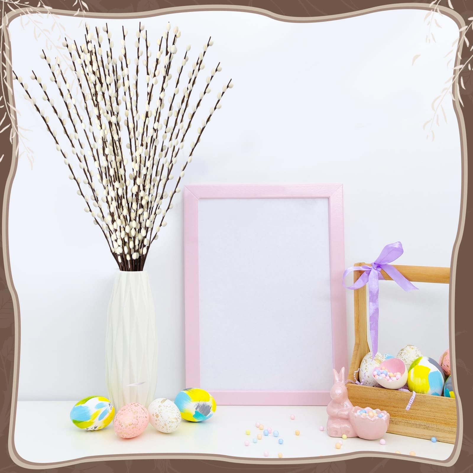30 Stems 31.5 Inch Artificial Pussy Willow Branches for Vases Dried Flower St…