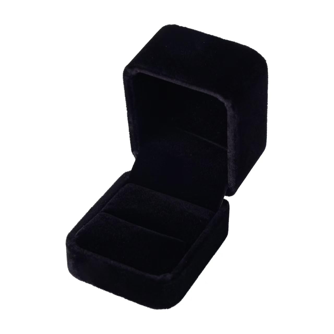 Niche-Finds Black Velvet Ring Box – Luxury Soft 2.5 x 2 x 2 inches,