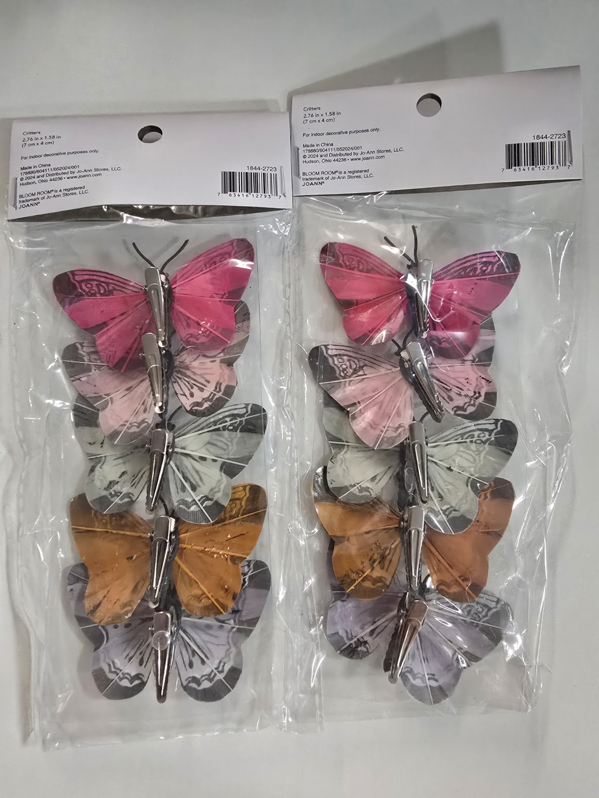 Craft Butterfly With Clip Floral 8pieces