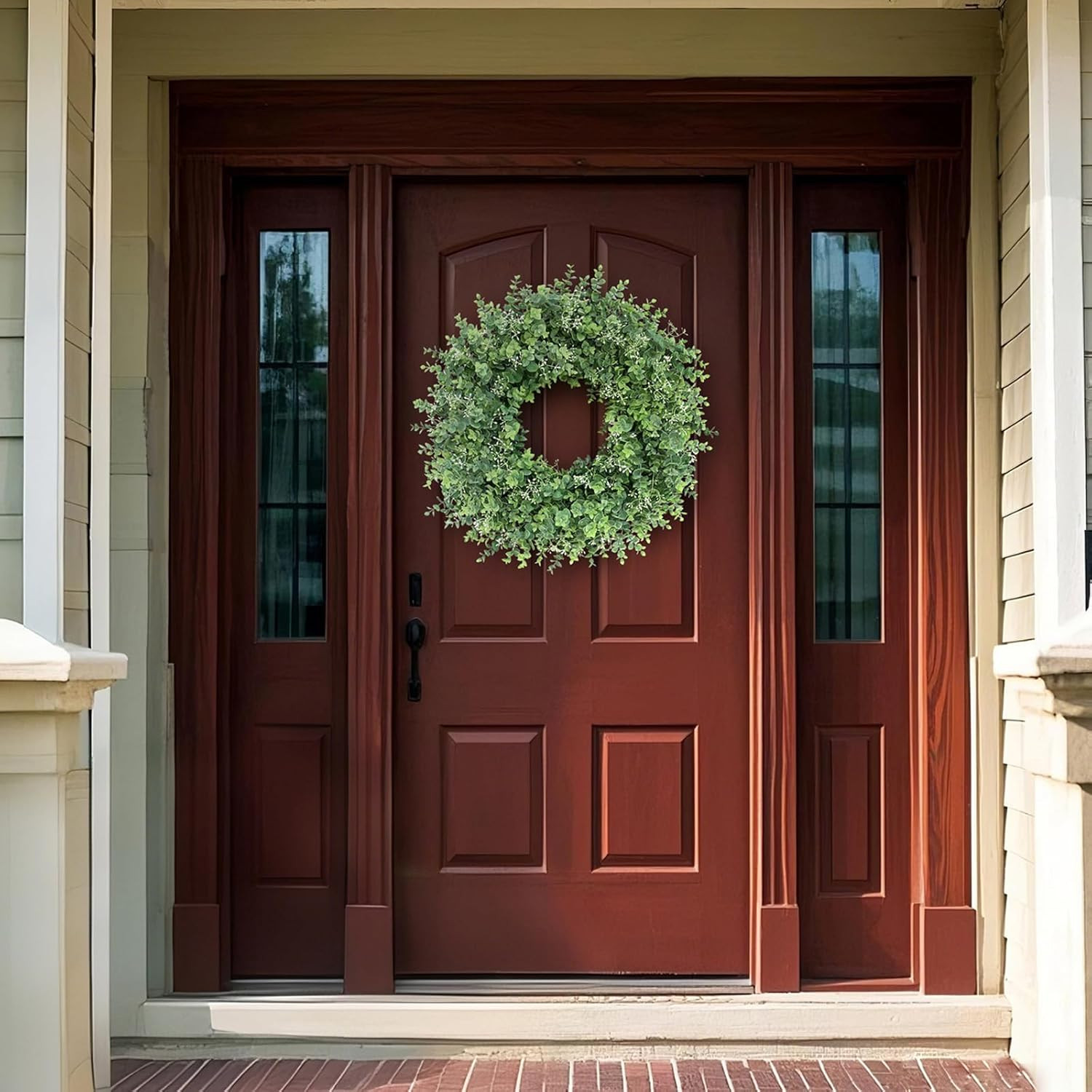 26” Eucalyptus Wreath for Front Door – Large Artificial Eucalyptus Leaves with