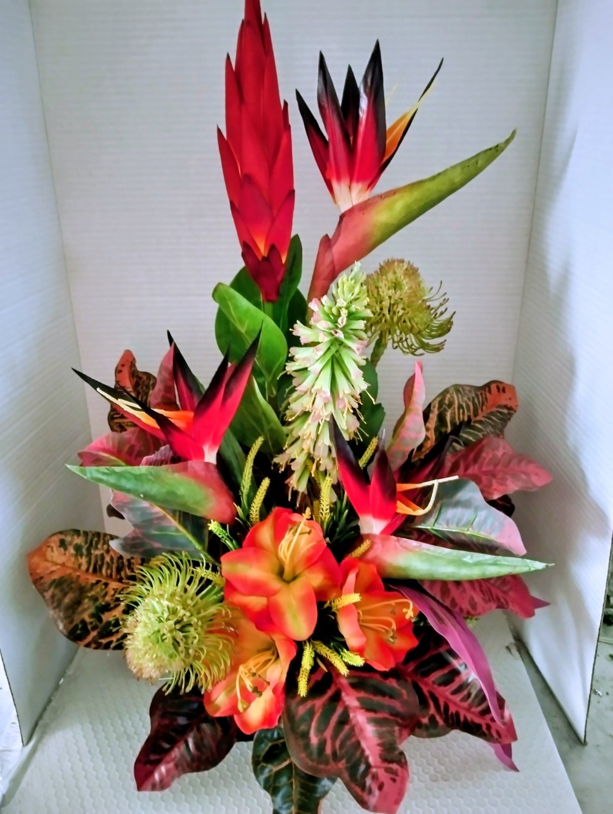 Artificial Tropical table centerpiece