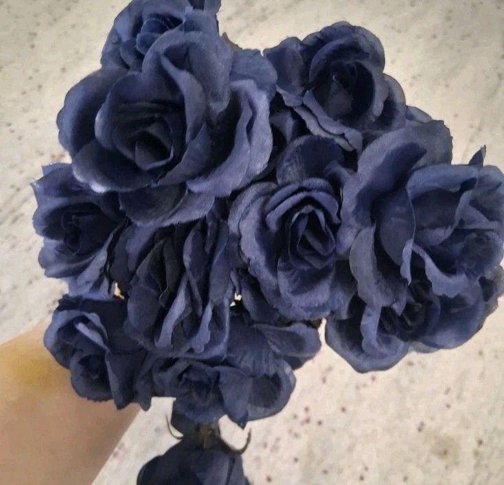 NIP Bundle Of 12 Red, Blue & Purple Faux Rose Bouquets!