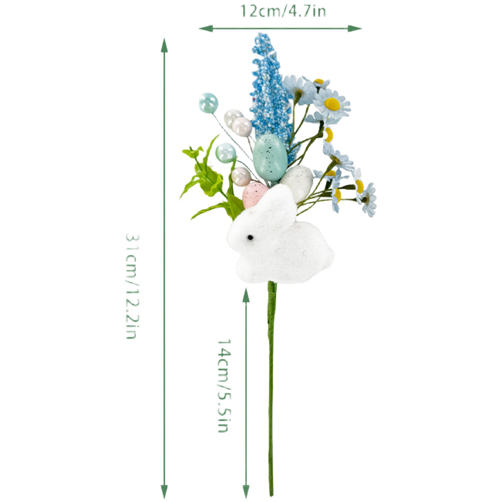 Easter Spring for Decor with Bunny Motif Fabric Flowers for Table Centerpiece
