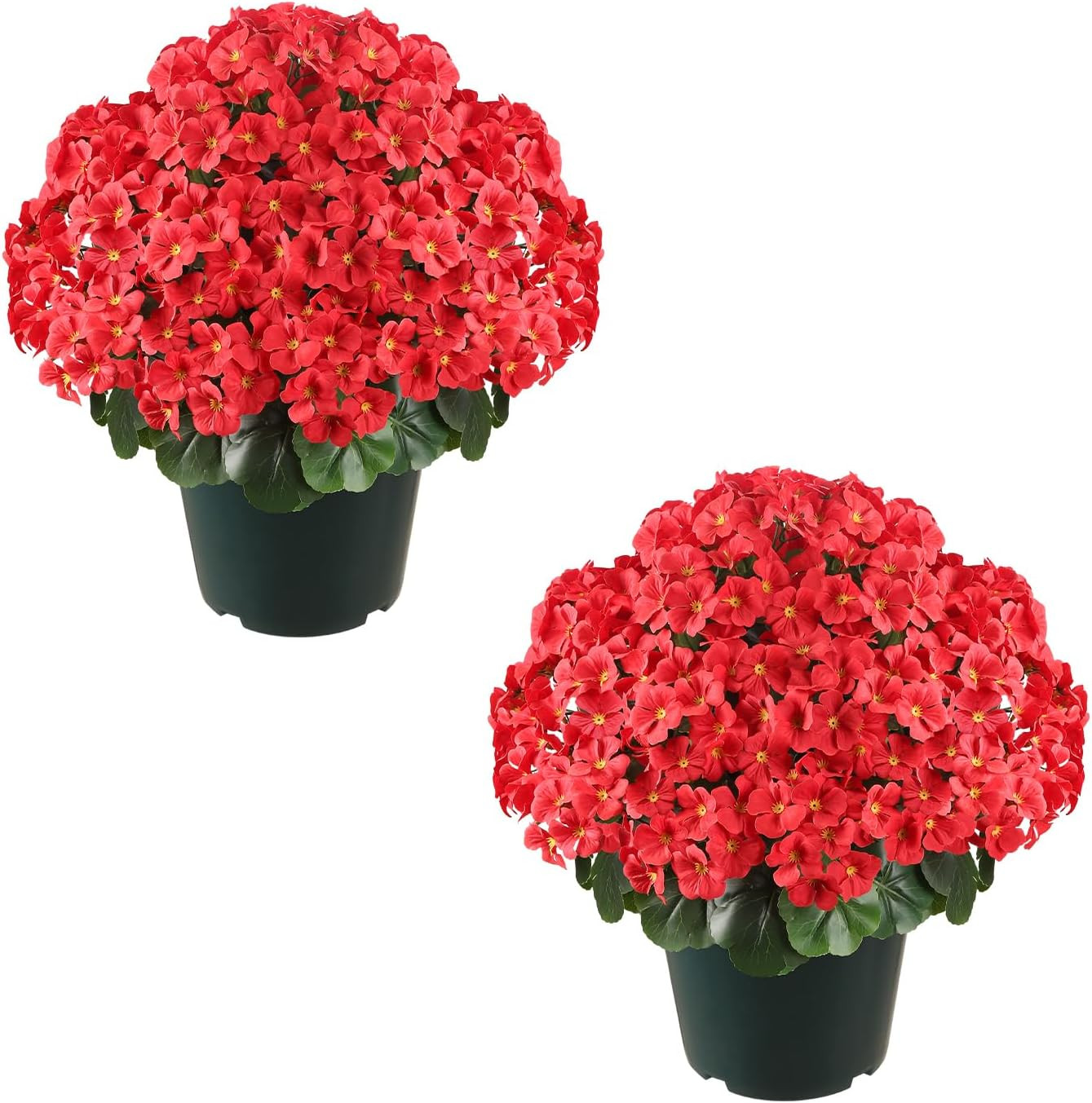UV Resistant 20″ Artificial Geraniums in Pot for Outdoor Decor & Garden