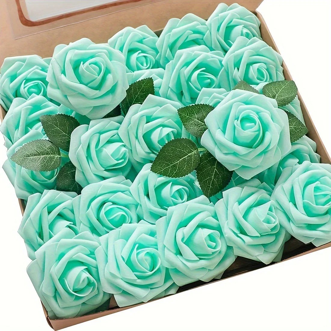 25pcs Silk Roses Artificial Flowers Realistic Bouquet Home Decor Xmas Gifts US