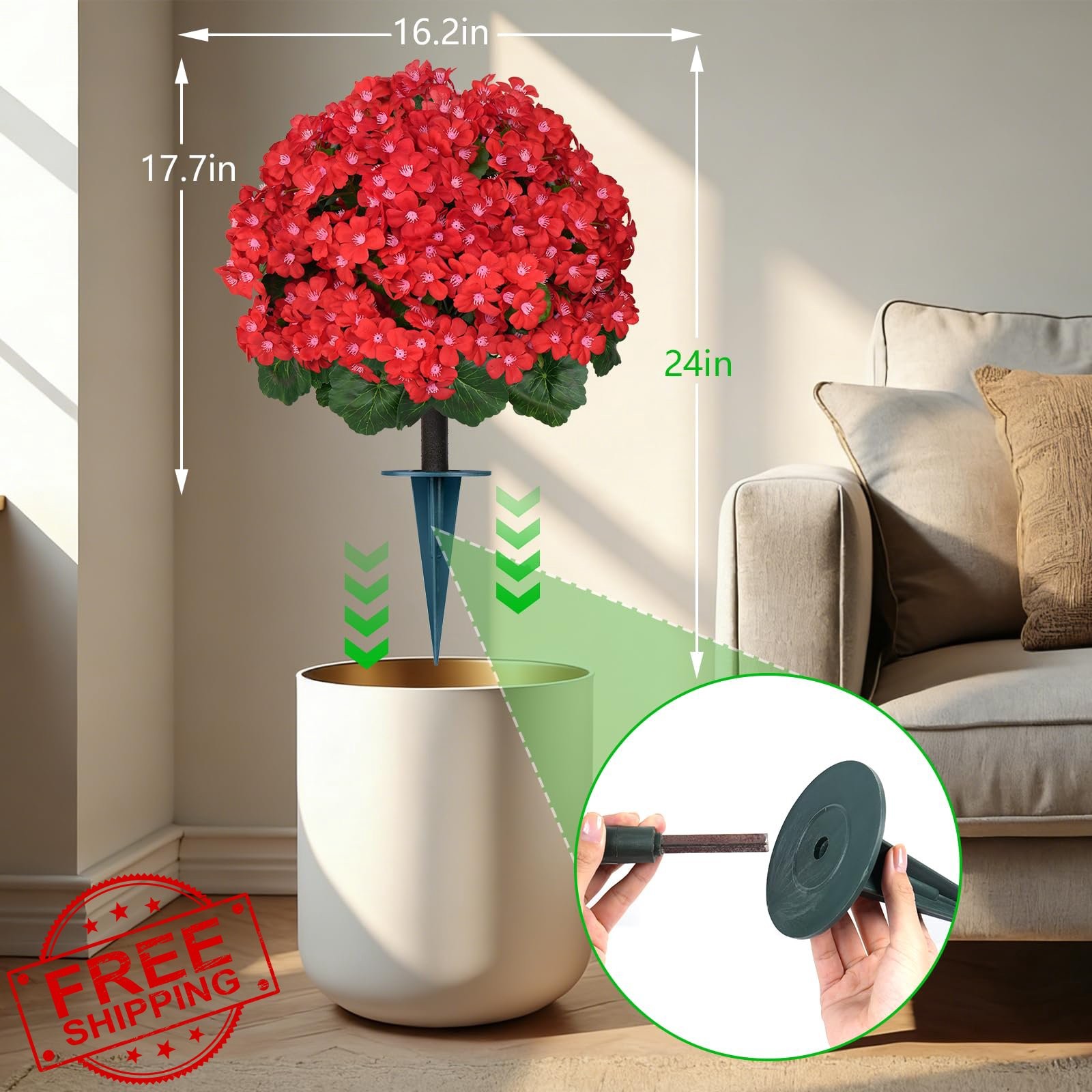 Yangrass 2pc Topiary Trees Red Crabapple