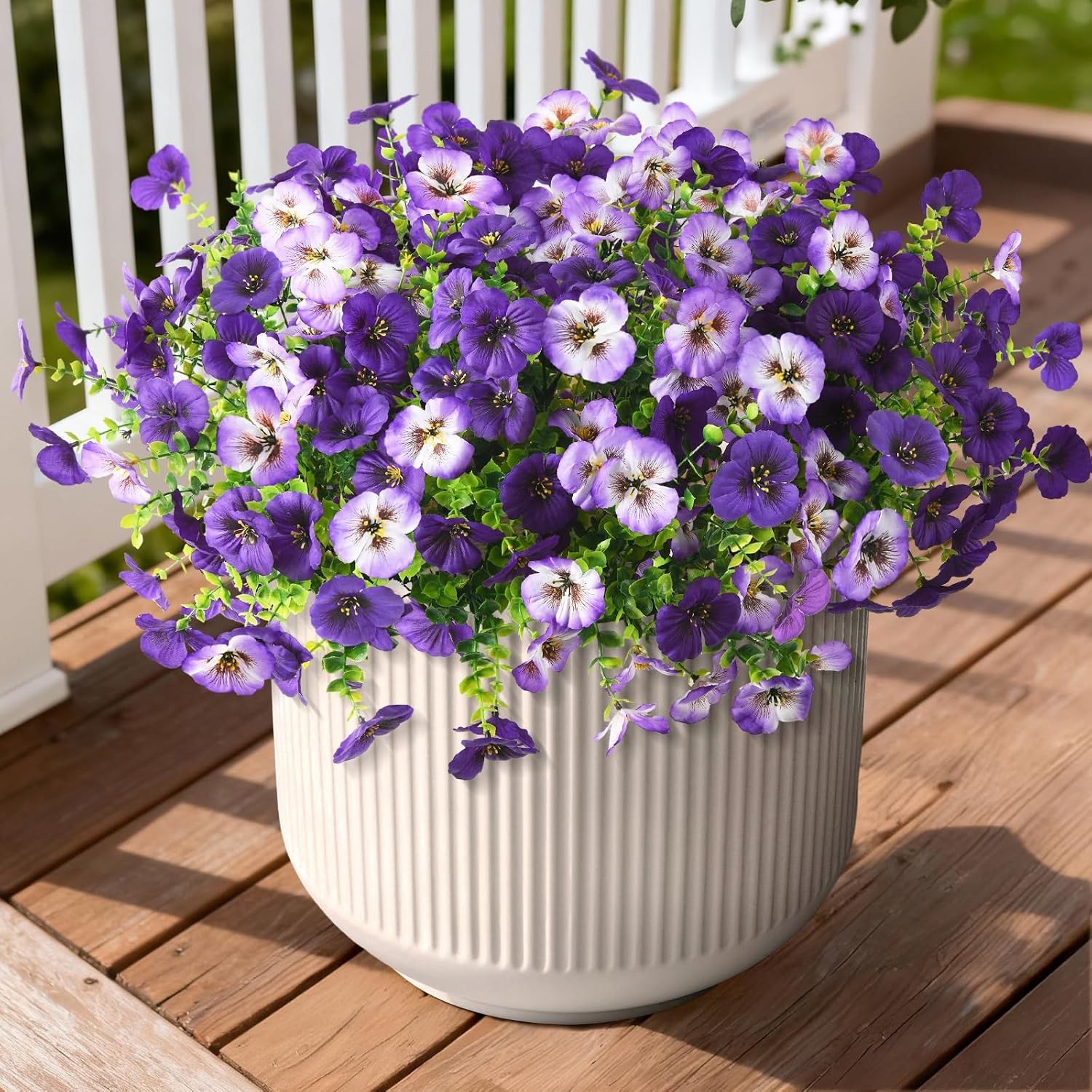 Artificial Fake Pansy Flowers Outdoor 12 Pcs Faux Silk Pansies Flower Spring