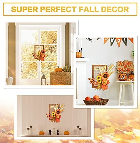 Flower Fall Decorations Home, Rustic Wooden Autumn Wall Decor for Living Room