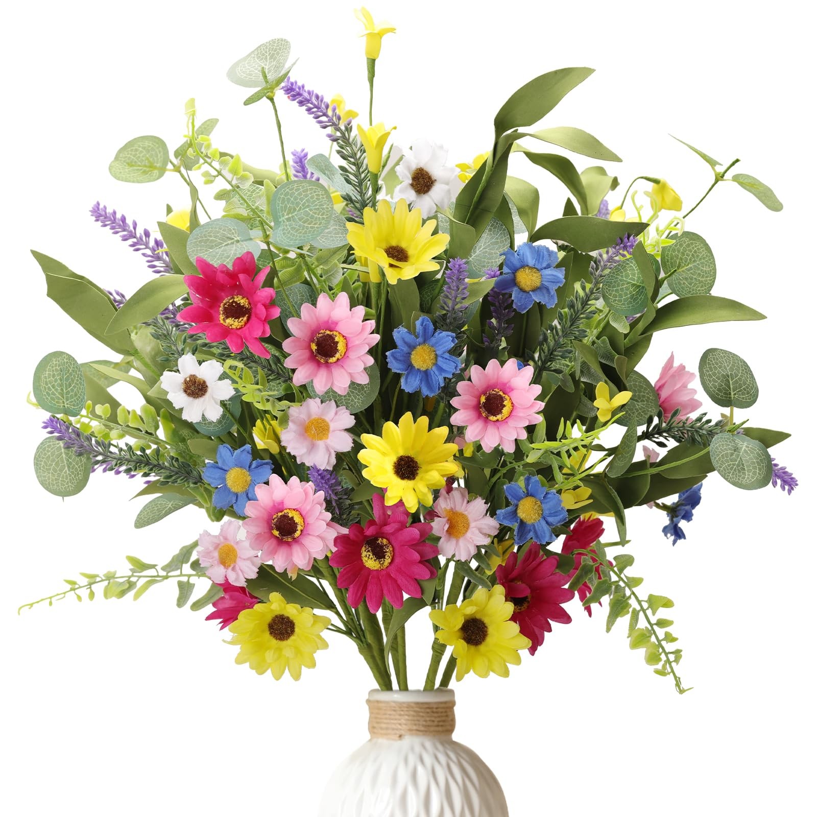 Artificial Spring Flowers 6 Pack Spring Floral Picks 17 Inch Flower Stems wit…