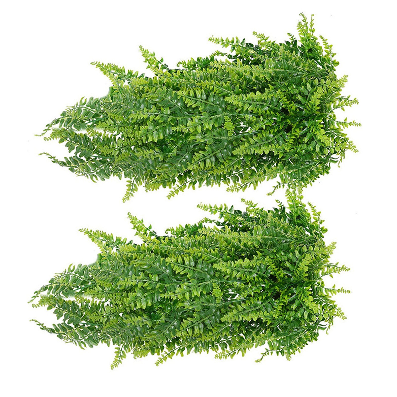 2pcs Artificial Hanging Plants Fern Lifelike Decoration For Home Green 75cm
