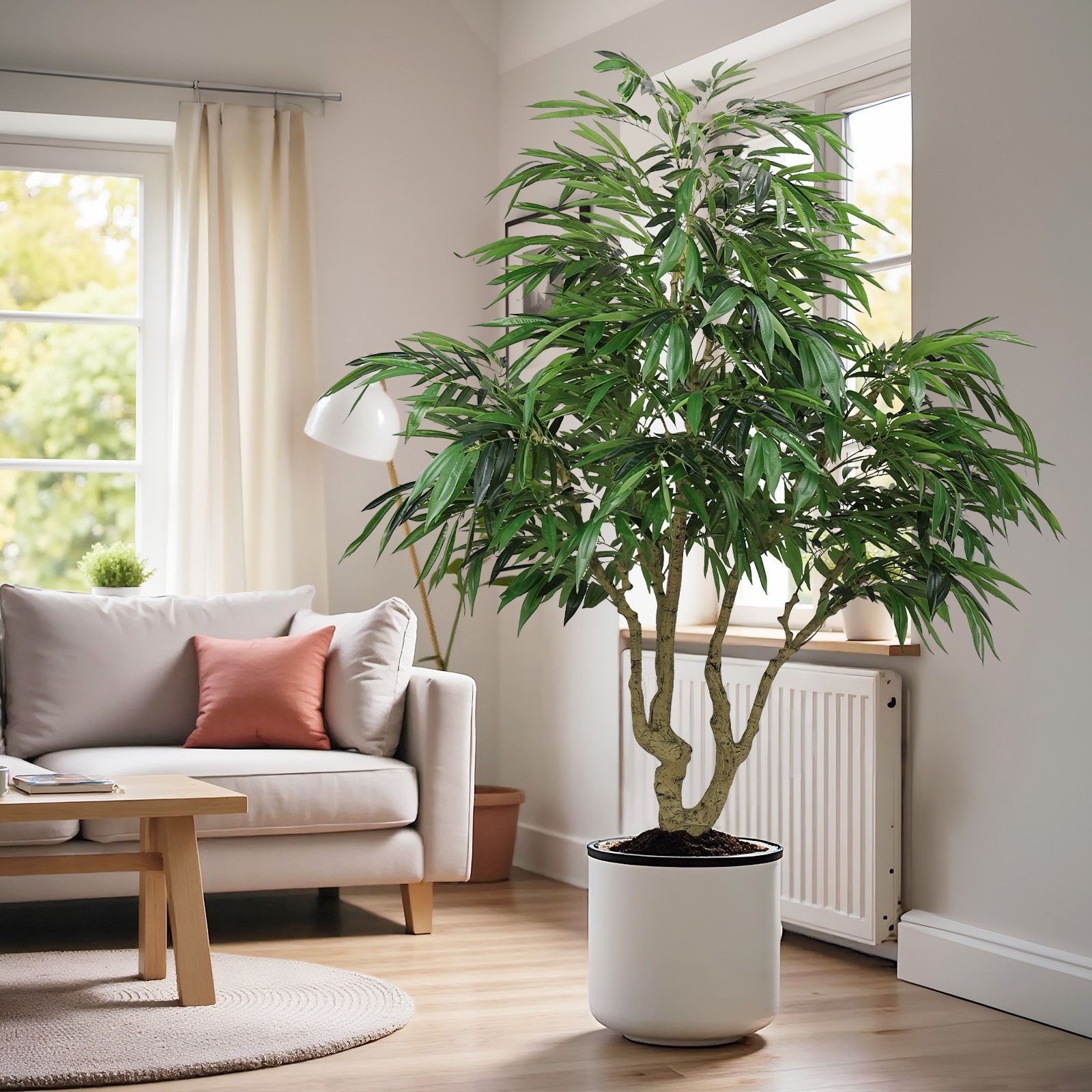 7’ Willow Artificial Tree With Natural Trunk Home Decor