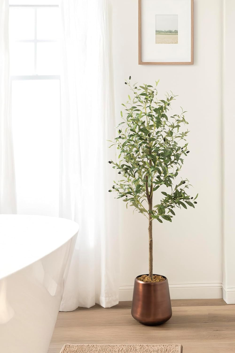 5FT Modern Faux Olive Tree – Realistic Indoor Potted Plant for Home Decor