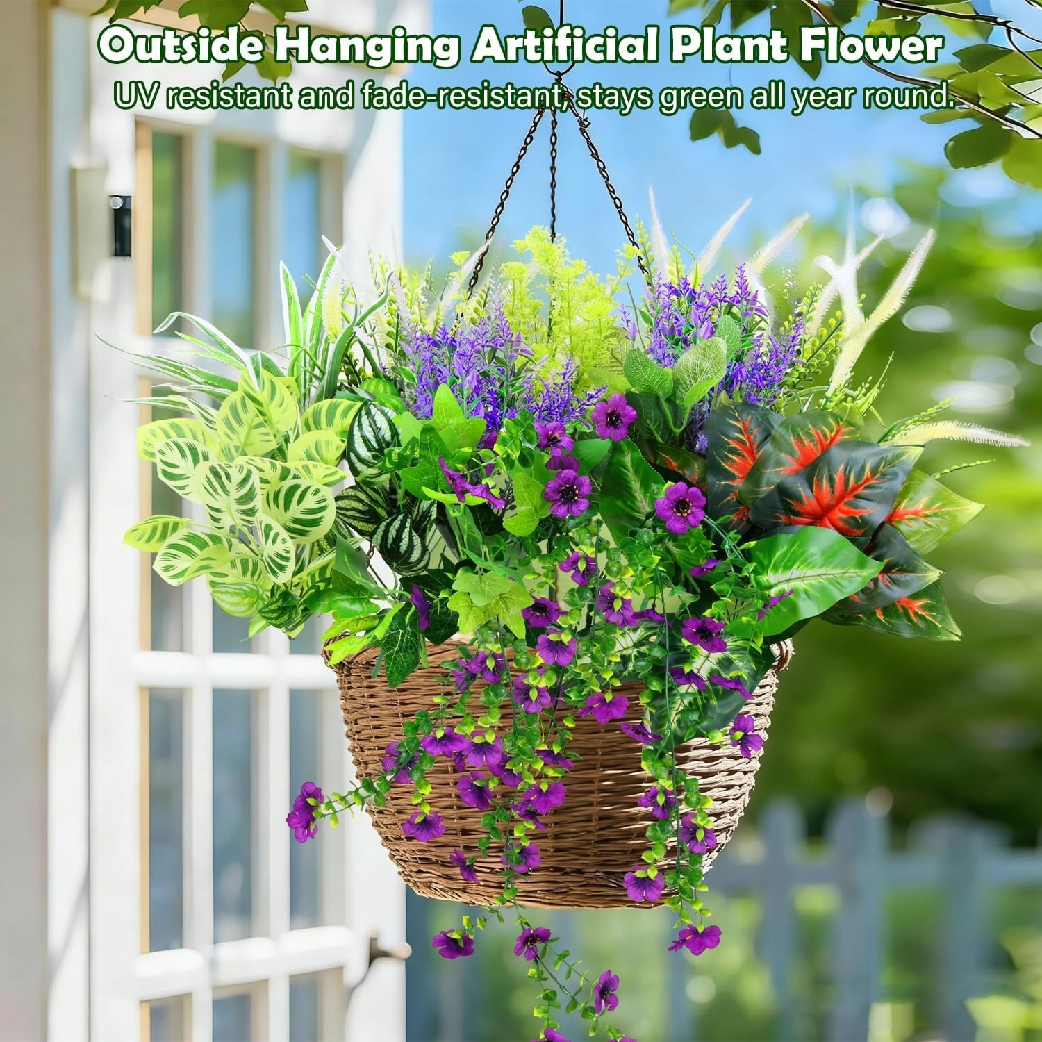 Maintenance-Free 14 Pack of Realistic Fake Plants for Pots & Window Boxes