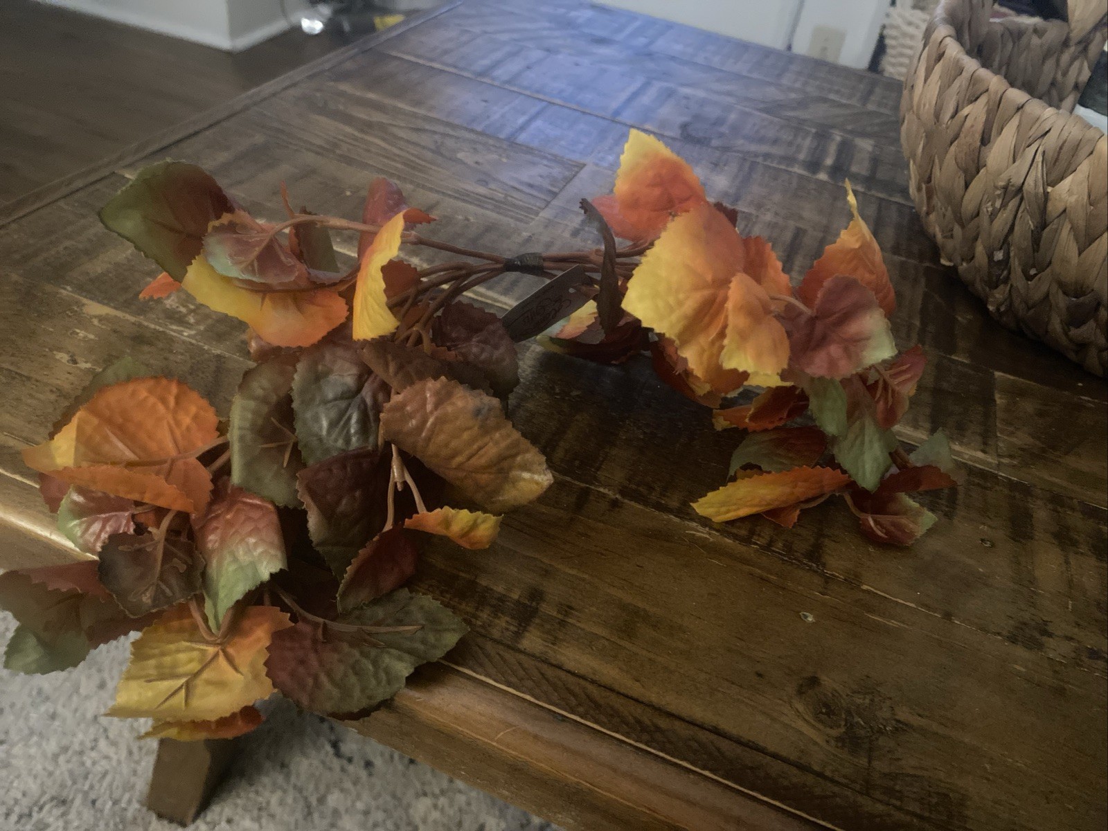 Autumn Fall Leaves Garland Artificial Maple Leaf Halloween Thanksgiving Decor