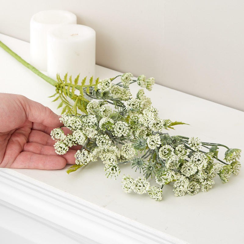 Factory Direct Craft Cream Artificial Queen Anne’s Lace Spray
